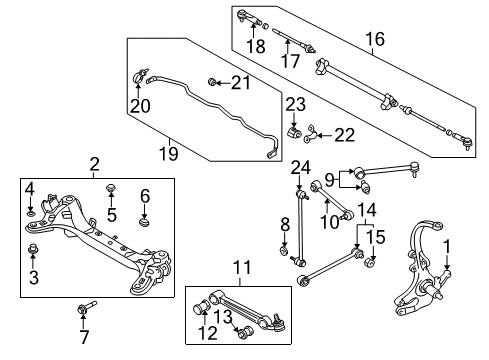 2000 Mazda Millenia Rear Suspension Components Diagram