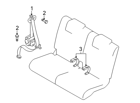 2006 Mazda 5 Rear Seat Belts Diagram