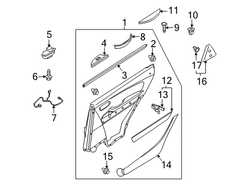 2012 Mazda CX-9 Interior Trim - Rear Door Diagram