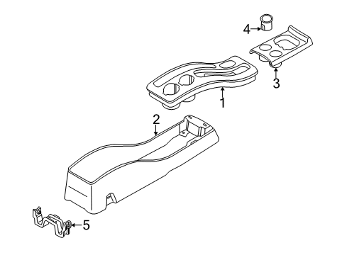 2001 Mazda Tribute Center Console