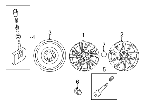 2013 Mazda 5 Wheel Covers & Trim Diagram