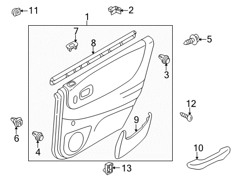 2002 Mazda Protege5 Interior Trim - Rear Door Diagram