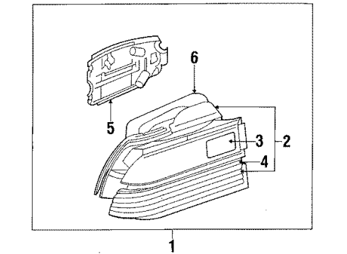1989 Mazda MX-6 Tail Lamps Diagram