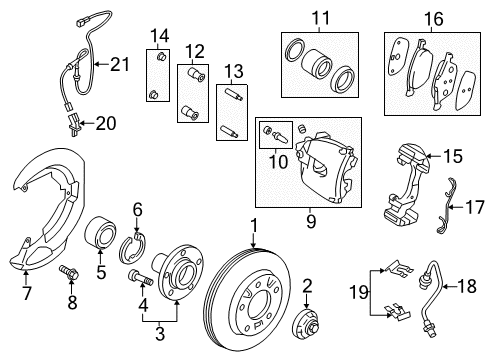 2012 Mazda 5 Brake Pads Diagram for B4YB-33-23ZA