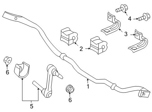 2010 Mazda Tribute Stabilizer Bar & Components Diagram 6