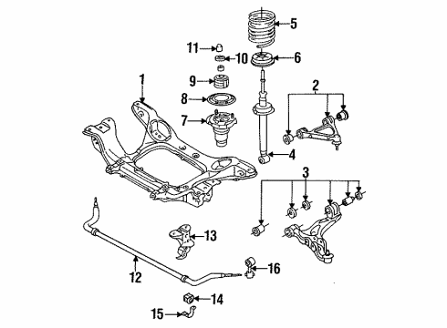 1995 Mazda RX-7 Front Suspension Components Diagram