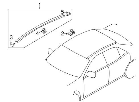 2003 Mazda Protege Exterior Trim - Roof