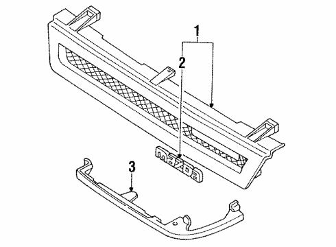 1990 Mazda 323 Grille & Components Diagram