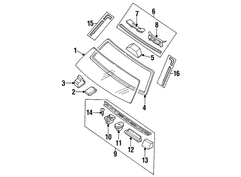 1987 Mazda B2600 Glass - Windshield Diagram