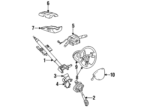 1995 Mazda 929 Steering Column & Wheel Diagram
