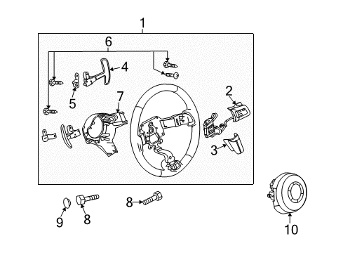 2009 Mazda RX-8 Steering Wheel & Trim Diagram 2
