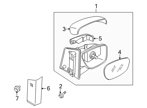 2007 Mazda CX-7 Outside Mirrors Diagram