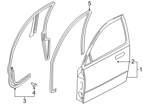 2000 Mazda Millenia Door & Components Diagram