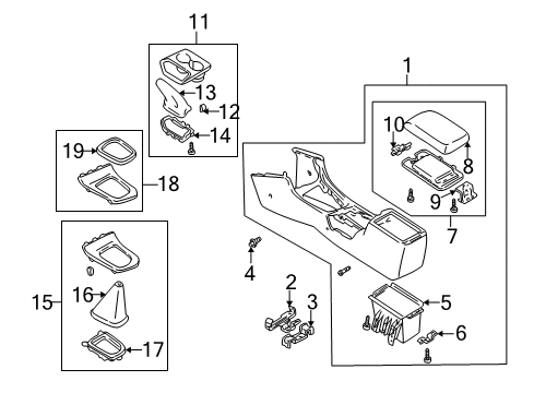 1998 Mazda 626 Center Console