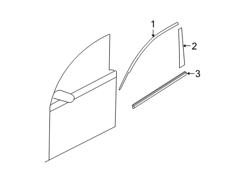 2011 Mazda 3 Exterior Trim - Front Door Diagram