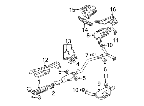 2003 Mazda 6 Exhaust Components Diagram