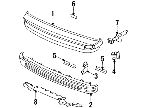 1985 Mazda RX-7 Bumper Cover Diagram for FA01-50-030A