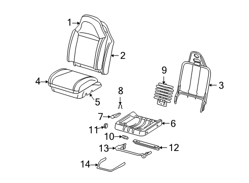 1998 Mazda B3000 Front Seat Components Diagram 4
