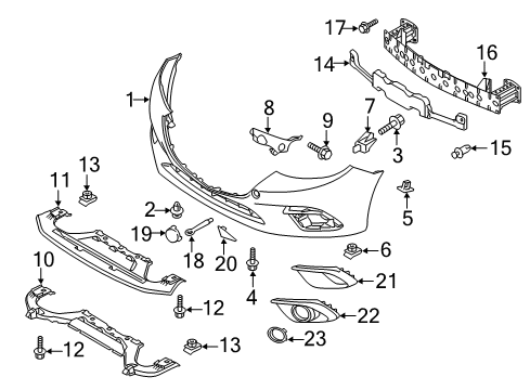 2014 Mazda 3 Bumper & Components - Front Diagram
