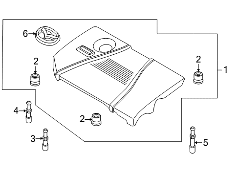 2005 Mazda 3 Engine Appearance Cover Diagram