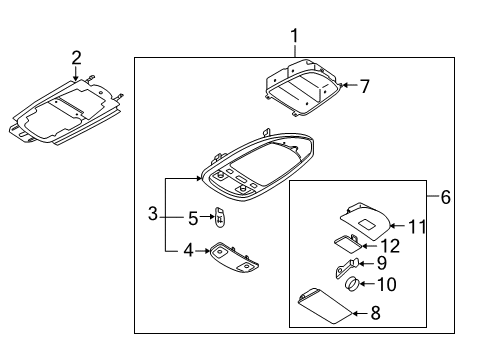 2000 Mazda MPV Overhead Console Diagram