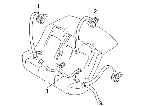 2005 Mazda 3 Rear Seat Belts Diagram