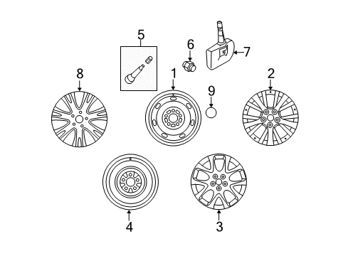 2009 Mazda 6 Wheel Covers & Trim Diagram