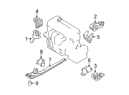 2006 Mazda Tribute Engine & Trans Mounting Diagram