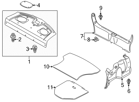 2003 Mazda Protege Interior Trim - Rear Body