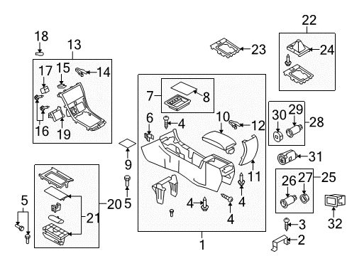 2011 Mazda 6 Center Console Diagram