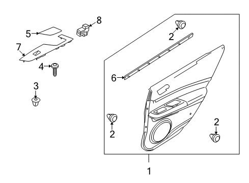 2010 Mazda 6 Interior Trim - Rear Door Diagram