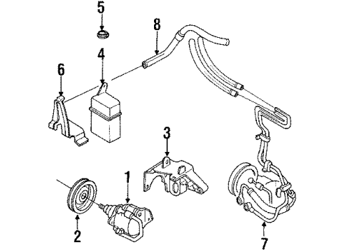 1992 Mazda MX-6 Power Steering Pump Diagram