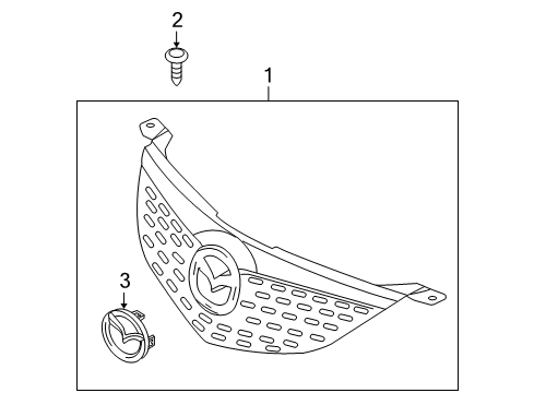 2005 Mazda 3 Grille & Components Diagram 3