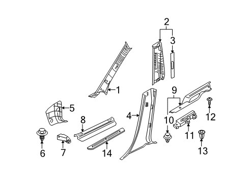 2006 Mazda 5 Interior Trim - Pillars