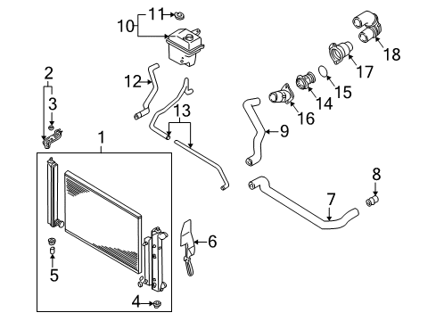 2001 Mazda MPV Radiator & Components Diagram