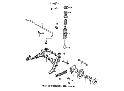 1991 Mazda 929 Rear Suspension Diagram