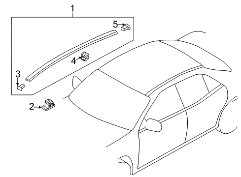2000 Mazda Protege Exterior Trim - Roof Diagram 2