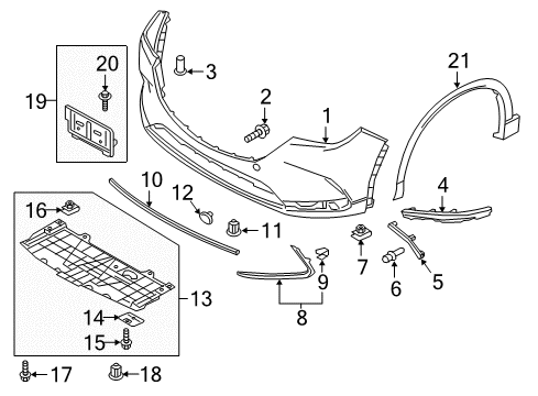 2021 Mazda CX-9 Bumper & Components - Front Diagram