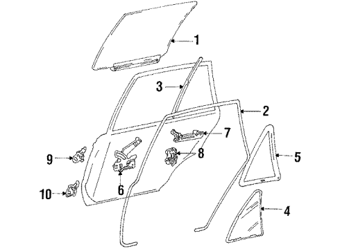 1987 Mazda 323 Glass - Door Diagram 3