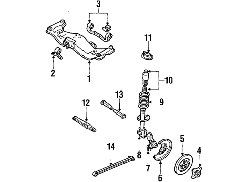 1988 Mazda 323 Rear Suspension Components Diagram