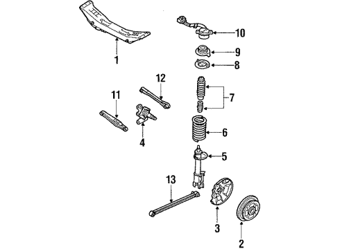 1989 Mazda 323 Rear Suspension Components Diagram 2