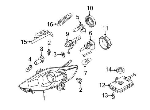 2009 Mazda 5 Bulbs