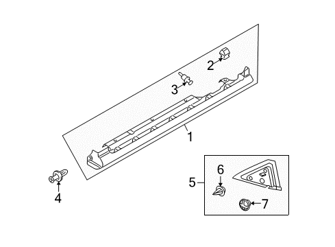 2009 Mazda 5 Rocker Molding Diagram for C236-51-P40D-12