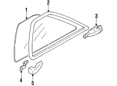 1989 Mazda 323 Glass & Hardware - Quarter Panel Diagram