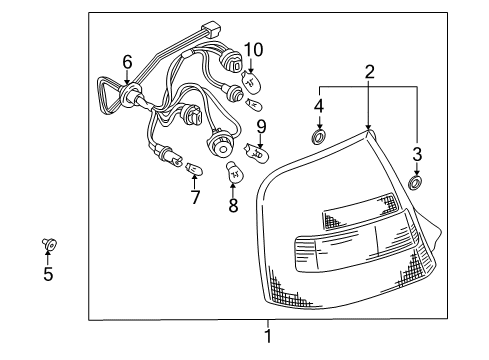 2000 Mazda Protege Combination Lamps Diagram
