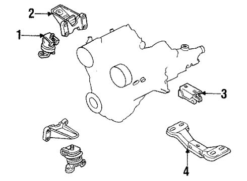 1989 Mazda MPV Engine & Trans Mounting Diagram