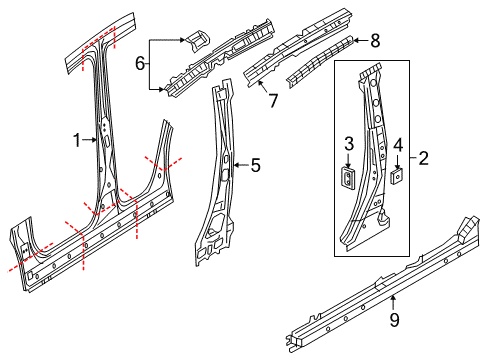 2021 Mazda CX-3 Center Pillar & Rocker