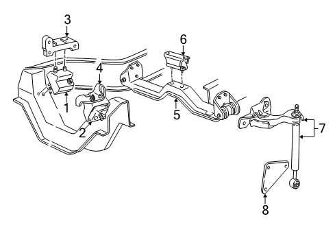 2008 Mazda B4000 Engine & Trans Mounting Diagram