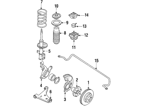 1990 Mazda MX-6 Front Suspension Diagram