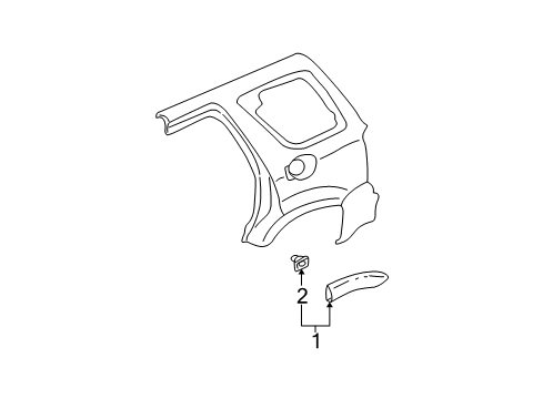 2001 Mazda Tribute Exterior Trim - Quarter Panel